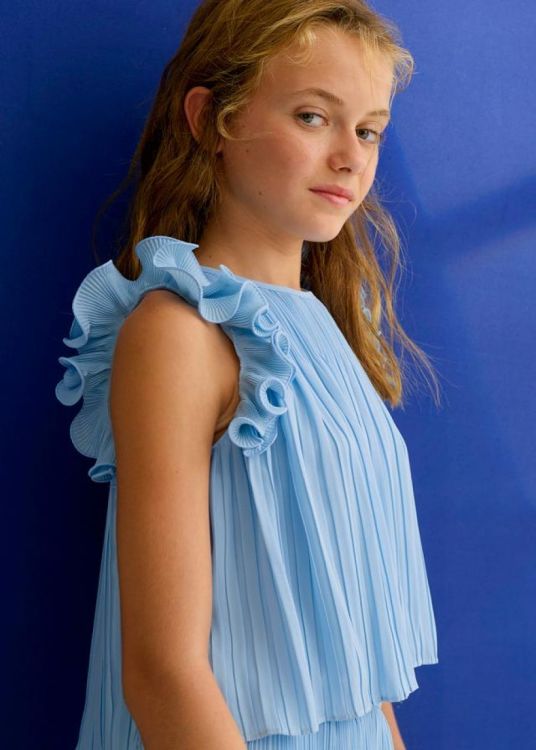 Abel & Lula pleated chiffon pants set (3.5285/Sky blue) - WeekendMode