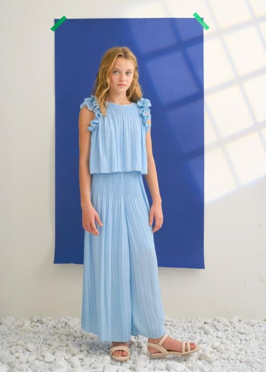 Abel & Lula pleated chiffon pants set (3.5285/Sky blue) - WeekendMode