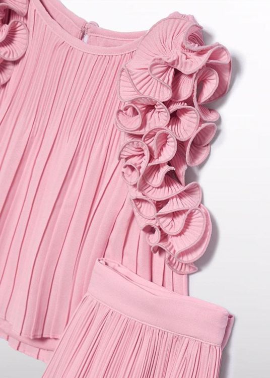 Abel & Lula pleated chiffon pants set (3.5285/Rose) - WeekendMode