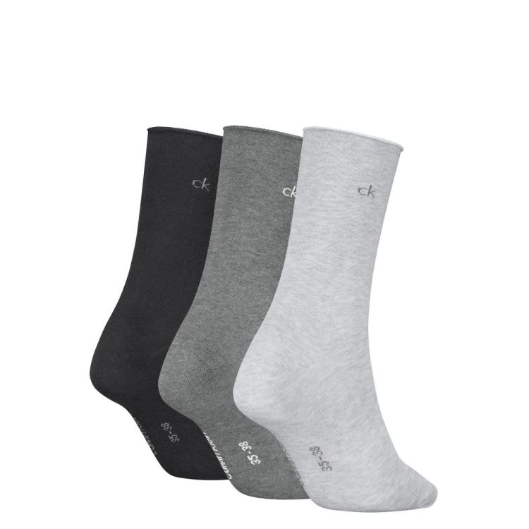 Calvin Klein CK WOMEN SOCK 3P ROLLTOP (701234368/grey melange) - WeekendMode