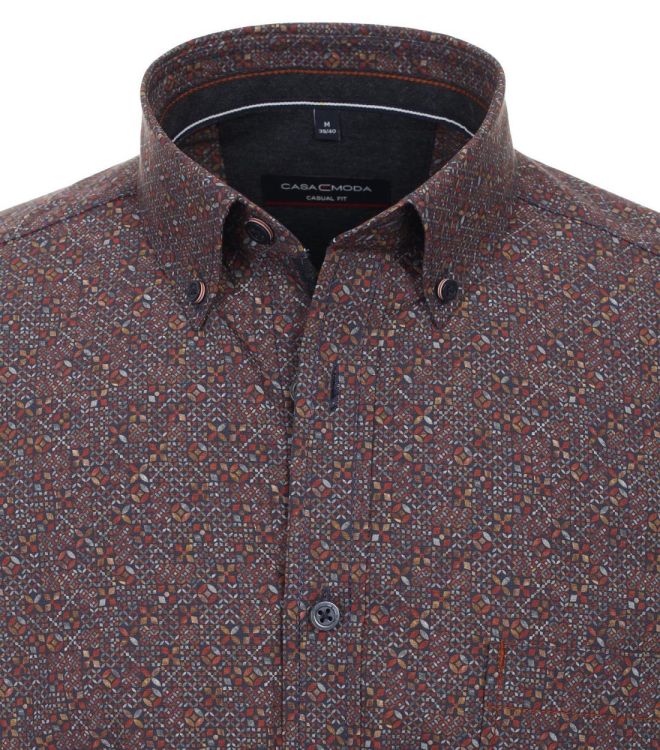 Casa Moda leisure shirt 1/1 sleeve b.d. print (434116500/400 rot) - WeekendMode