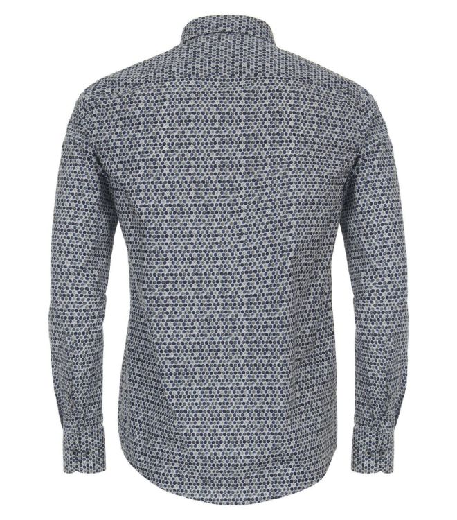 Casa Moda leisure shirt 1/1 sleeve kent print (434114900/100 blau) - WeekendMode