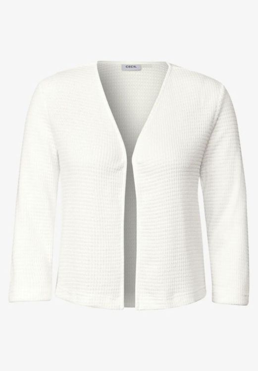 Cecil Ajour Knit Open Jacket (05.323381/Vanilla white) - WeekendMode