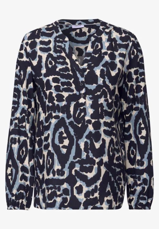 Cecil AOP Blouse NOS (08.345986/urban dark blue) - WeekendMode