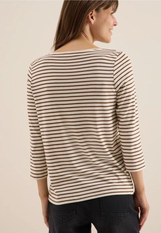 Cecil Basic Stripe Boatneck (09.324053/oat milk beige) - WeekendMode