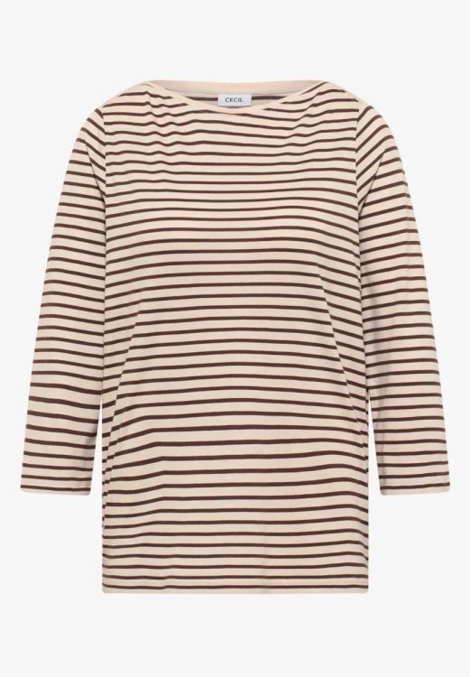 Cecil Basic Stripe Boatneck (09.324053/oat milk beige) - WeekendMode