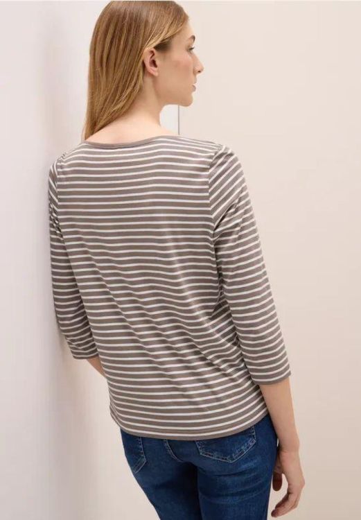 Cecil Basic Stripe Boatneck NOS (08.323885/cocoa taupe) - WeekendMode