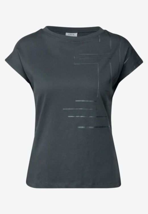 Cecil Big Placed Lines Shape (04.323177/slate khaki) - WeekendMode