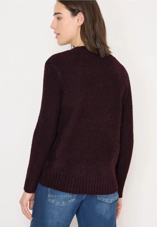 Cecil Bouclé V-neck NOS (11.303388/eggplant red) - WeekendMode