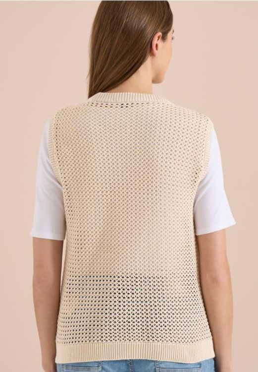 Cecil Buttoned crochet vest (05.254144/pearl beige) - WeekendMode