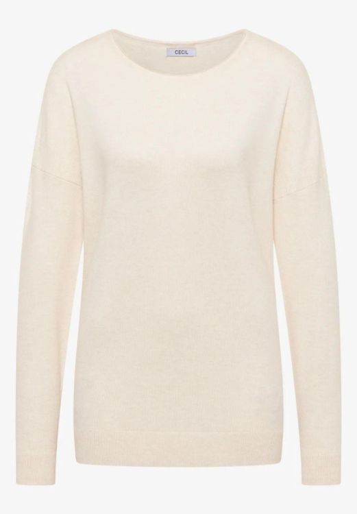 Cecil Cosy Boatneck Structure detail NOS (09.303296/oat milk beige melange) - WeekendMode