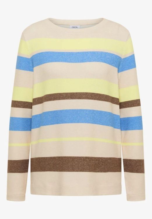 Cecil Cosy Multistripe Boatneck (01.324541/urban taupe melange) - WeekendMode