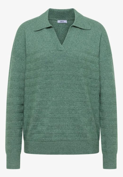 Cecil Cosy Polo Style (09.303454/jewel green melange) - WeekendMode