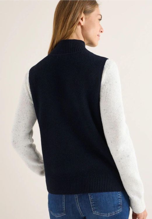 Cecil Cosy Rib Mix Vest (09.254024/urban dark blue) - WeekendMode