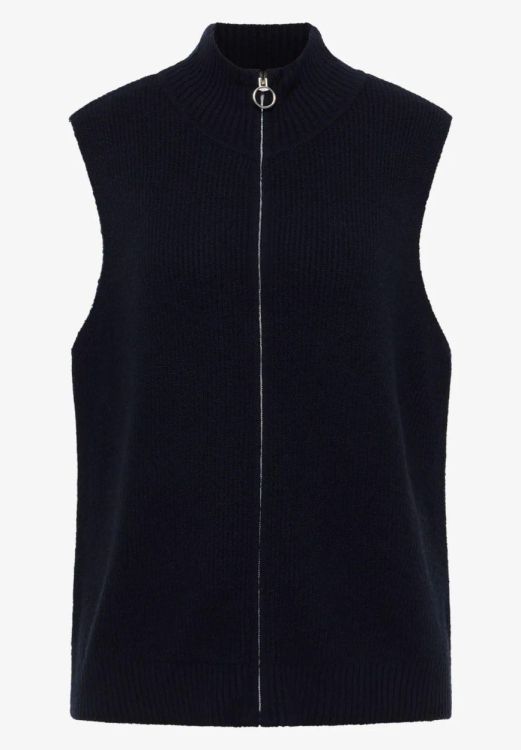 Cecil Cosy Rib Mix Vest (09.254024/urban dark blue) - WeekendMode