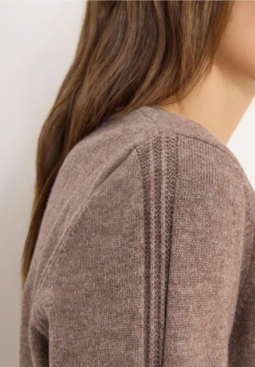 Cecil Cosy short V-neck (10.303545/chocolate mousse) - WeekendMode