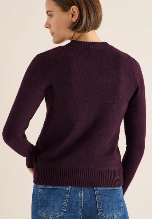 Cecil Cosy Zipper Cardigan NOS (09.253979/eggplant red melange) - WeekendMode