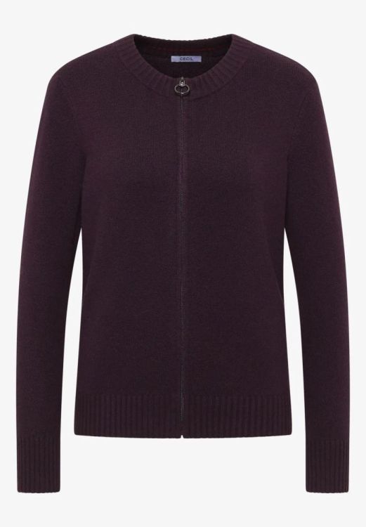 Cecil Cosy Zipper Cardigan NOS (09.253979/eggplant red melange) - WeekendMode