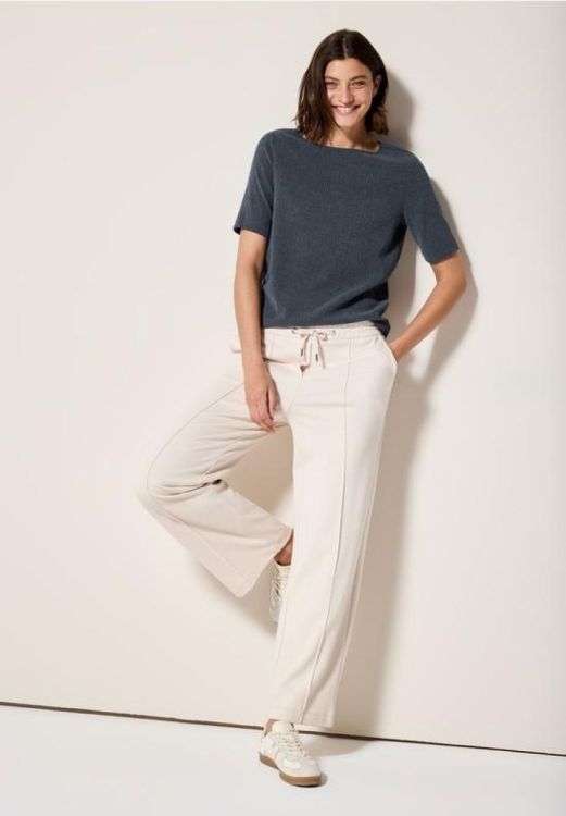 Cecil Crepe Structure T-Shirt NOS (04.323103/rain blue) - WeekendMode