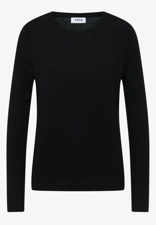 Cecil Glitter Jersey T-shirt NOS (11.323816/black) - WeekendMode