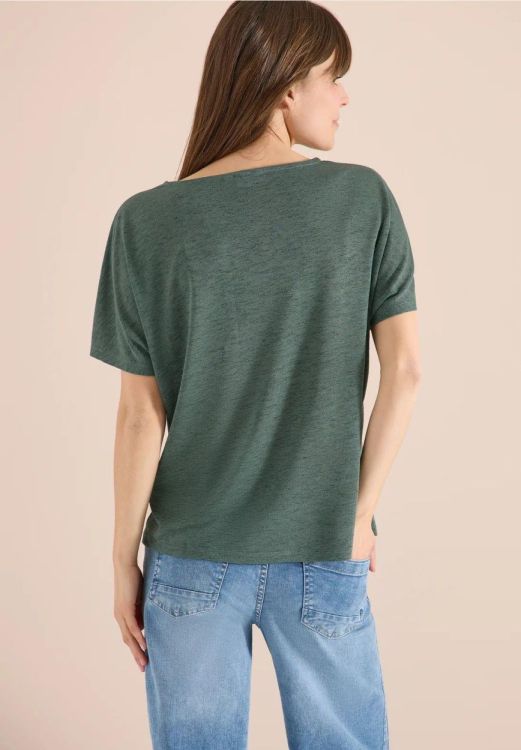 Cecil Linen Optic Dropped Shoulder T-shirt (04.324463/just khaki) - WeekendMode