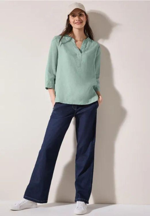 Cecil Linen Solid Blouse (04.345359/ice sage green) - WeekendMode