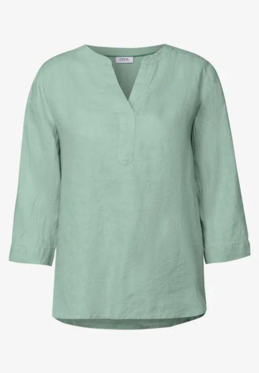 Cecil Linen Solid Blouse (04.345359/ice sage green) - WeekendMode