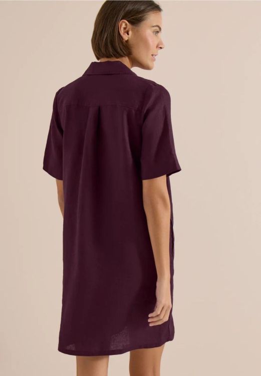 Cecil Linen Solid Dress (04.144746/rich burgundy) - WeekendMode