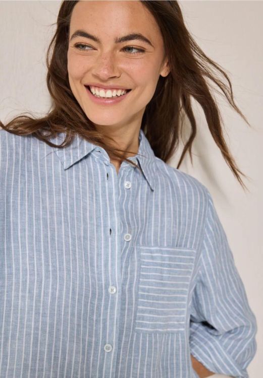 Cecil Linen Stripe Chambray Dress (04.144328/chambray forever blue) - WeekendMode