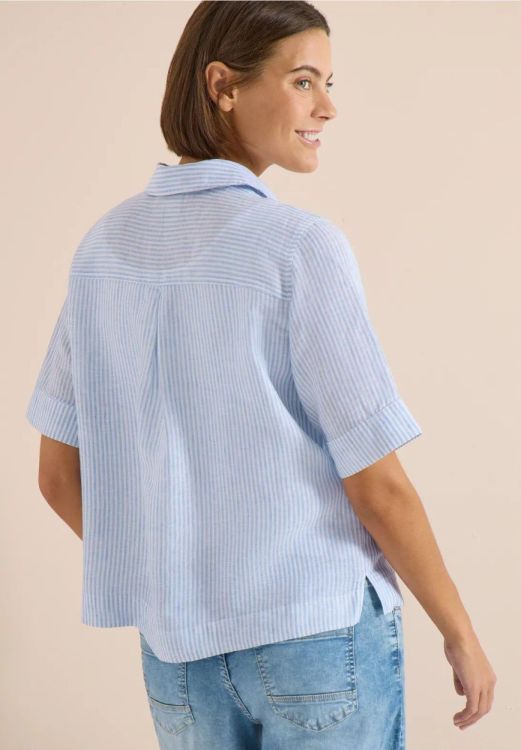 Cecil Linen Stripe Shirt Sleeve (04.346250/blouse blue) - WeekendMode