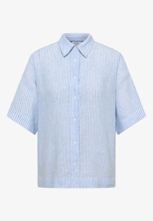 Cecil Linen Stripe Shirt Sleeve (04.346250/blouse blue) - WeekendMode