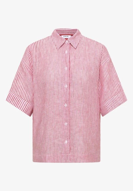 Cecil Linen Stripe Shirt Sleeve (04.346250/fresh red) - WeekendMode
