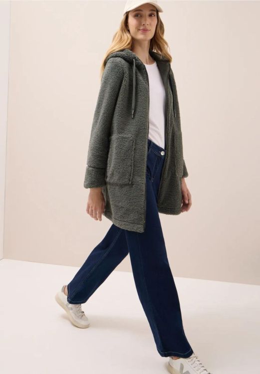 Cecil Long Teddy Coat NOS (08.101271/pastel olive) - WeekendMode