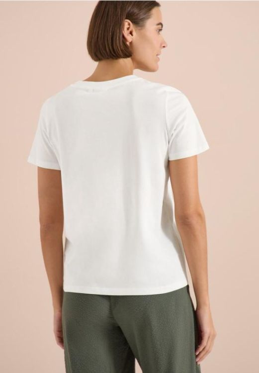 Cecil Metallic foil t-shirt (06.324979/33474 vanilla white) - WeekendMode