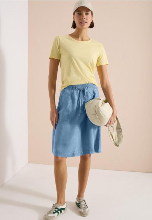 Cecil Midi skirt tencel washed (05.361938/light blue wash) - WeekendMode