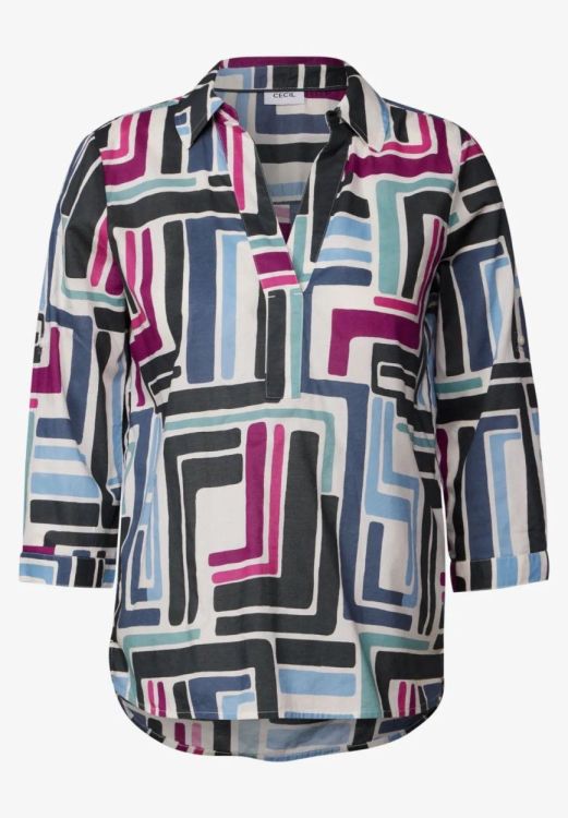 Cecil Multicolor Light Cotton Blouse NOS (04.345652/light alabaster white) - WeekendMode