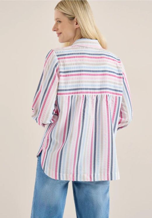 Cecil Multicolor seersucker stripe blouse (03.346419/beetroot pink) - WeekendMode