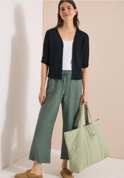 Cecil NOS ajour knit open jacket (05.325362/palm breeze green) - WeekendMode