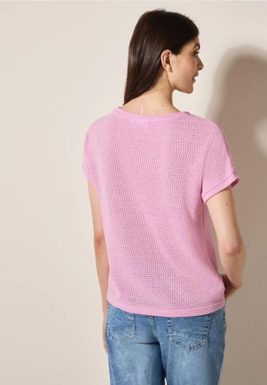 Cecil NOS Ajour Knit T-shirt (05.323357/cherry blossom pink) - WeekendMode