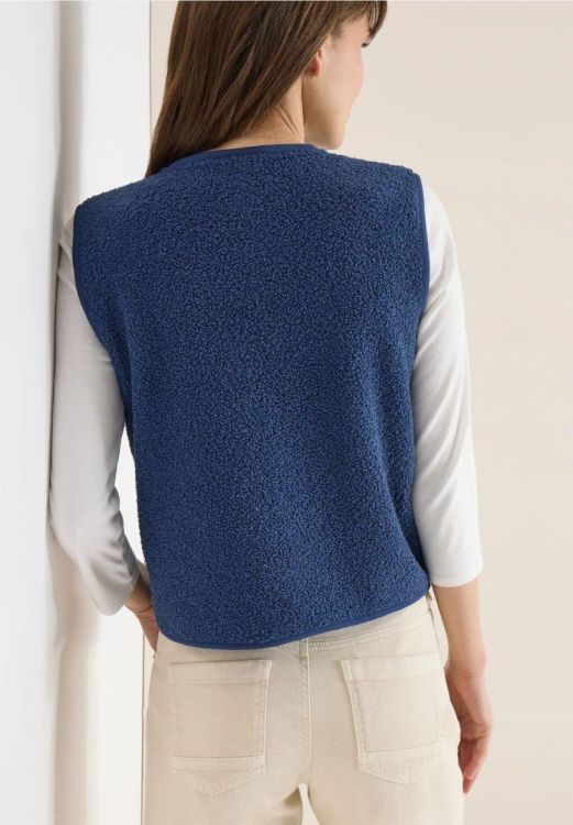 Cecil NOS Curly Fake Wool Vest (03.220309/sporty denim blue) - WeekendMode