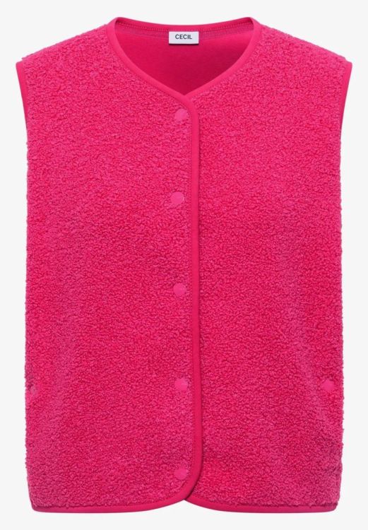 Cecil NOS Curly Fake Wool Vest (03.220309/beetroot pink) - WeekendMode