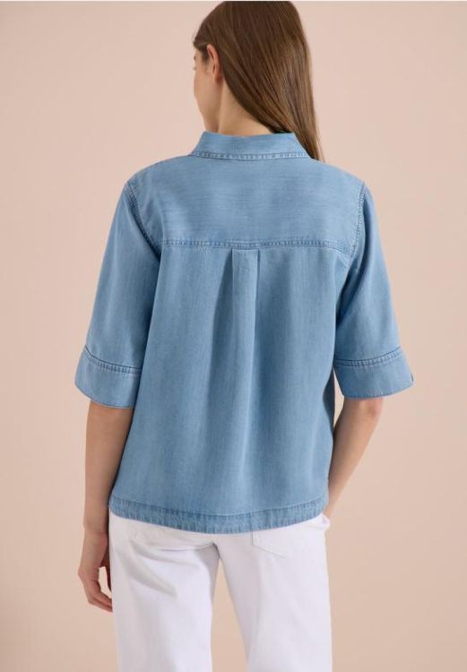 Cecil NOS denim look blouse (05.346625/light blue wash) - WeekendMode