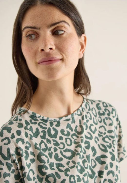 Cecil NOS Linen Optic AOP Shirt (04.324461/macadamia beige) - WeekendMode