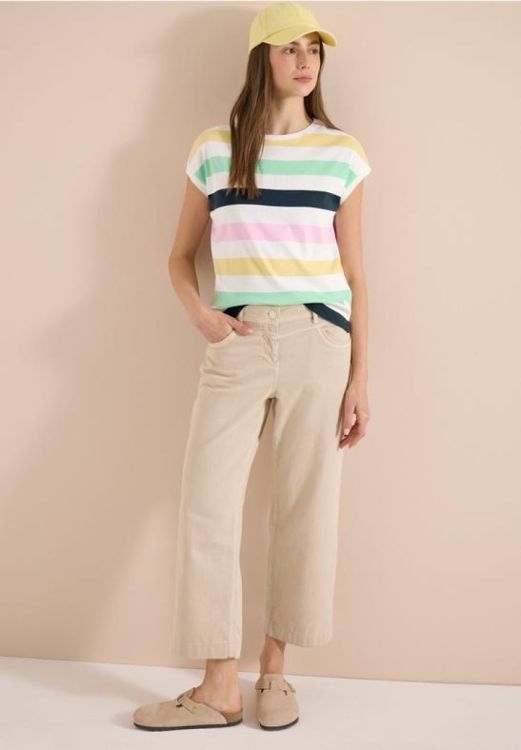 Cecil NOS multistripe t-shirt (05.325296/vanilla white) - WeekendMode