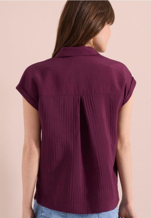 Cecil NOS solid collar blouse (04.346530/sweet grape red) - WeekendMode