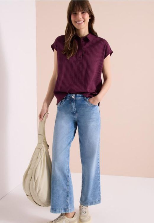 Cecil NOS solid collar blouse (04.346530/sweet grape red) - WeekendMode