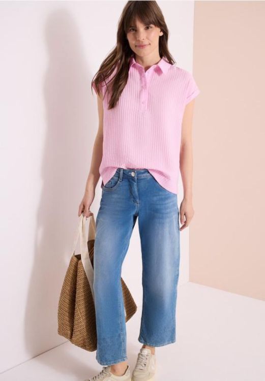 Cecil NOS solid collar blouse (04.346530/light blush rose) - WeekendMode