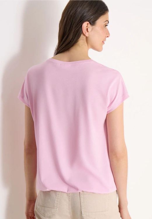 Cecil NOS solid lace shoulder t-shirt (04.325039/light blush rose) - WeekendMode