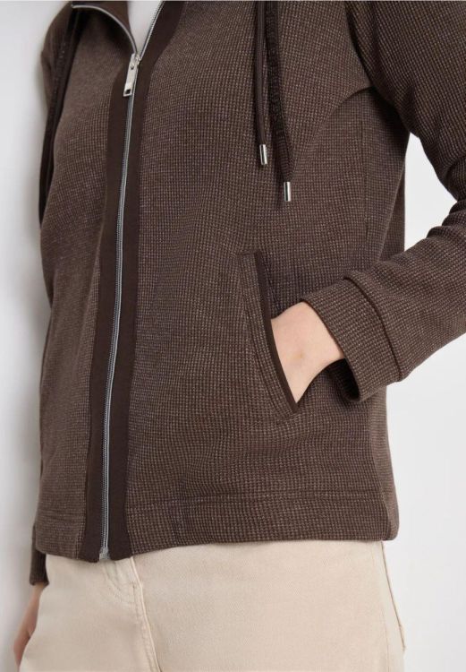 Cecil NOS striped t-shirt jacket (03.324828/macchiato brown) - WeekendMode