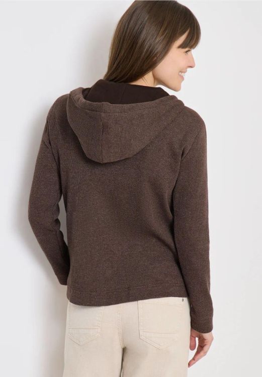 Cecil NOS striped t-shirt jacket (03.324828/macchiato brown) - WeekendMode